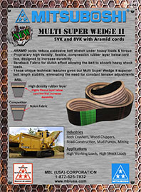 Каталог Многоручьевые клиновые ремни с арамидным кордом MITSUBOSHI MULTI SUPER WEDGE II